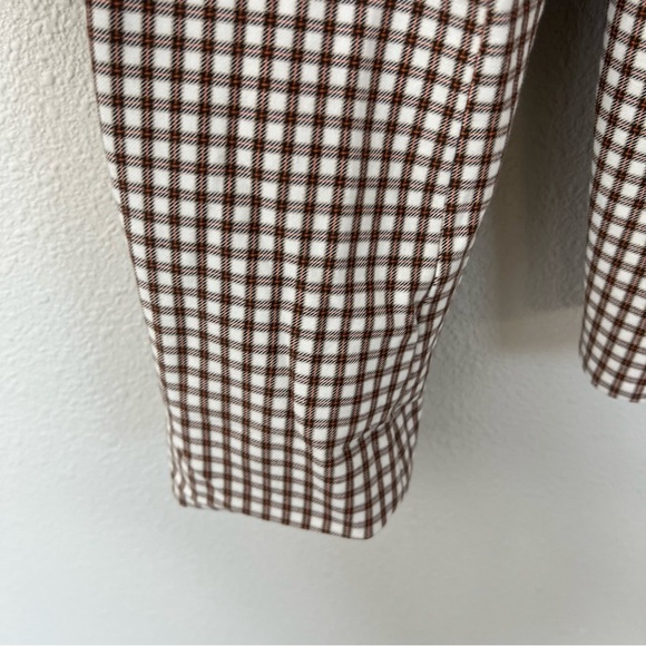 Theory Sculpture Grid Stretch Printed Zip Jacket Ivory Multi Tan Women’s 10 - Picture 9 of 15